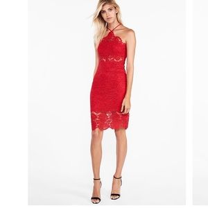 Express Lace Red cocktail dress
